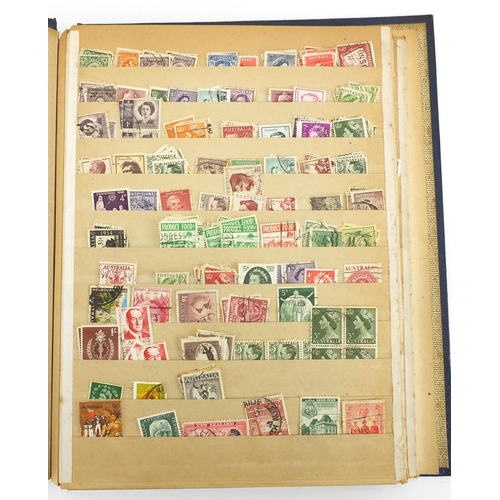 691 - World stamps arranged in an album and stock book, including Great Britain