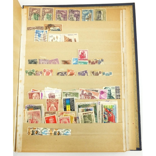 691 - World stamps arranged in an album and stock book, including Great Britain