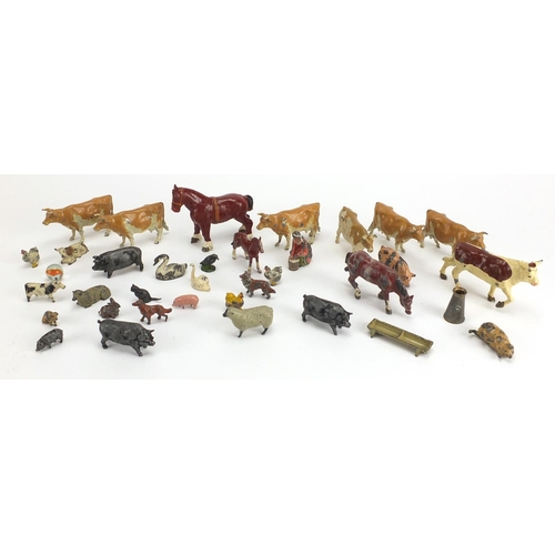 514 - Group of mostly Britain's hand painted lead farmyard animals