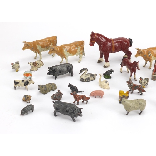 514 - Group of mostly Britain's hand painted lead farmyard animals