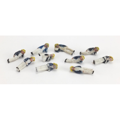 557 - Ten miniature Victorian Bisque figures, 3.5cm high