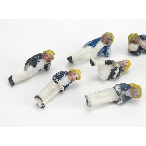 557 - Ten miniature Victorian Bisque figures, 3.5cm high