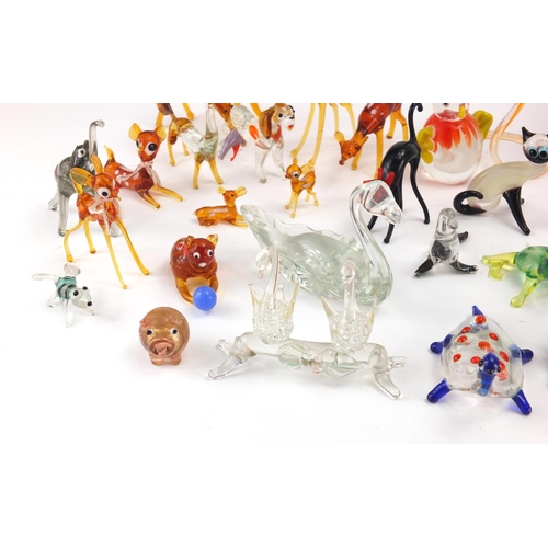 472 - Group of hand blown glass animals and glass paperweights including Wedgwood examples