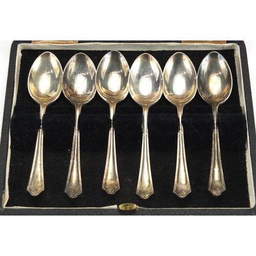 538 - Set of six silver teaspoons, HA Sheffield, 11cm in length