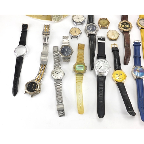 419 - Vintage and later ladies and gentleman's wristwatches including Lorus, Swatch and Sekonda examples