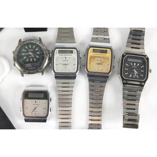 376 - Vintage electronic wristwatches including Seiko, Montine and Casio examples