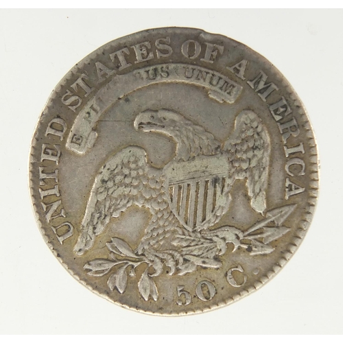 633 - USA 1832 silver fifty cents, 3.3cm in diameter, approximate weight 13.5cm