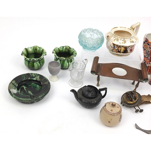 580 - Victorian and later ceramics, glass and metalwares including Imari vase, Poole Carter and an Elli Ma... 