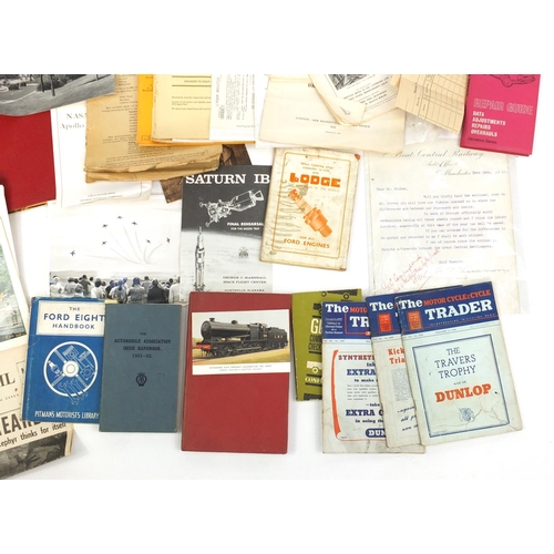 749 - Group of railway and motoring ephemera