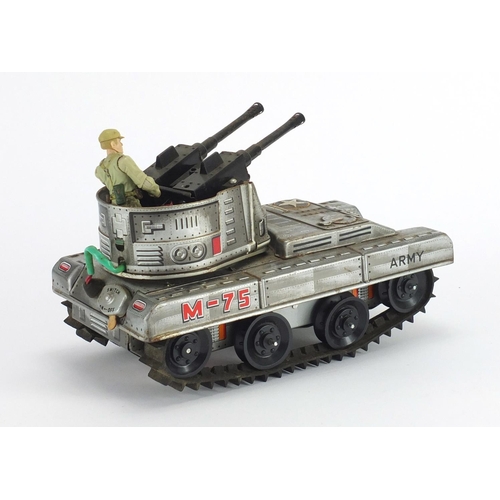 520 - Vintage Japanese tin plate model tank, 23cm in length