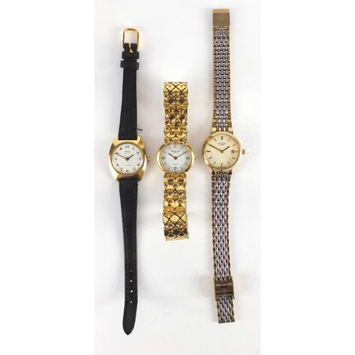 406 - Three ladies wristwatches including Raymond Weir, Rotary and Oris