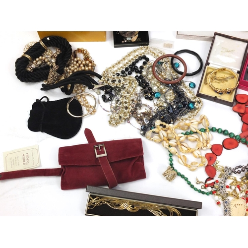 414 - Large selection of vintage and later jewellery including necklaces, wristwatches, brooches and earri... 