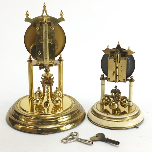 223 - Two brass Anniversary clocks including a Kundo example