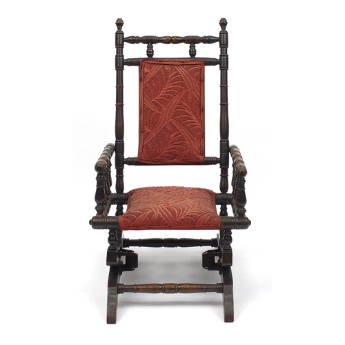 137 - Victorian mahogany child's rocking chair