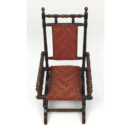 137 - Victorian mahogany child's rocking chair