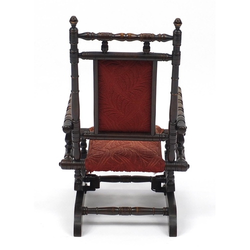 137 - Victorian mahogany child's rocking chair