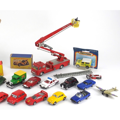 470 - Vintage die cast vehicles including a Corgi Major Aerial rescue truck and a Dinky fire tender