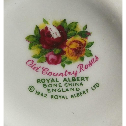 440 - Group of Royal Albert Old Country Rose vases and plates, the largest 22cm high