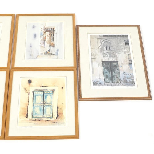 476 - Six pencil signed limited edition Saudi Arabian prints comprising a pair by guy Burchak and a set of... 