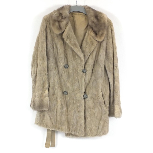 687A - Mink fur coat with written valuation, 85cm in length and one other