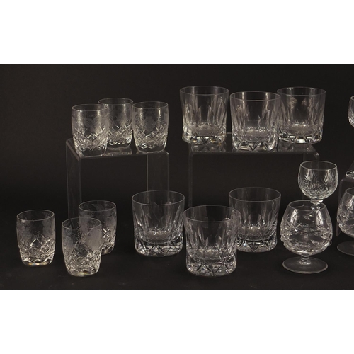 279 - Four sets of six crystal and cut glass glasses