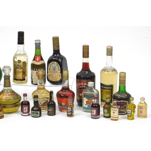 316 - Liqueurs and spirits including Hardy VSOP Cognac, Teachers Whiskey, Whyte and Mackay, Madeira, Bols ... 