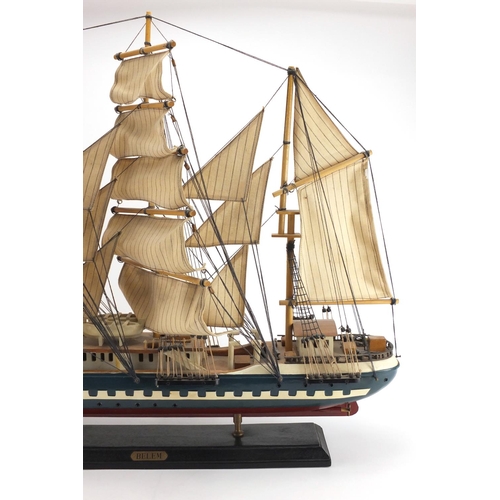 214 - Large model of rigged sailing ship, 83 wide