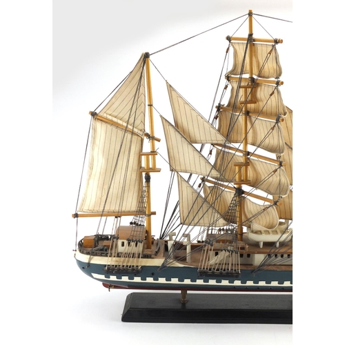 214 - Large model of rigged sailing ship, 83 wide