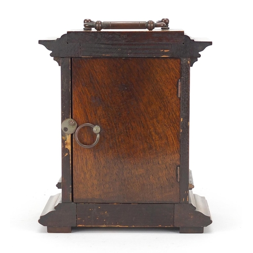 248 - Junghans walnut cased mantel clock, with enamelled chapter ring and Arabic numerals, 21cm high