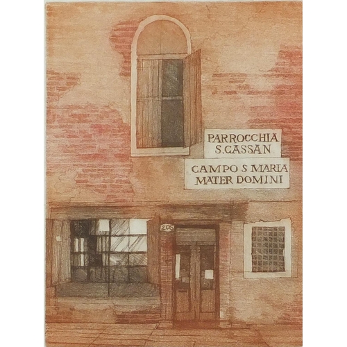 218A - Brian Denyer - Baker A R C A - Set of three Venetian limited edition etchings in colour all pencil s... 