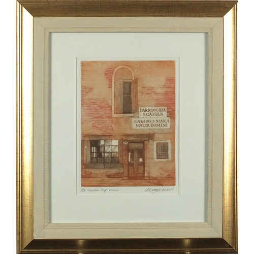 218A - Brian Denyer - Baker A R C A - Set of three Venetian limited edition etchings in colour all pencil s... 