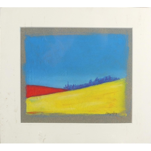 446 - Steve Godfrey - Spanish landscapes, set of five pastel on cards, all mounted and unframed, the large... 