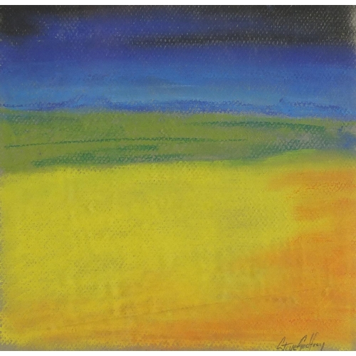 446 - Steve Godfrey - Spanish landscapes, set of five pastel on cards, all mounted and unframed, the large... 