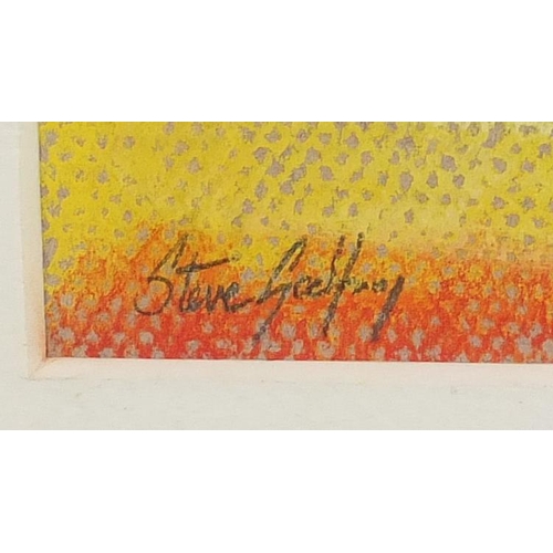 446 - Steve Godfrey - Spanish landscapes, set of five pastel on cards, all mounted and unframed, the large... 