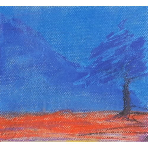 446 - Steve Godfrey - Spanish landscapes, set of five pastel on cards, all mounted and unframed, the large... 