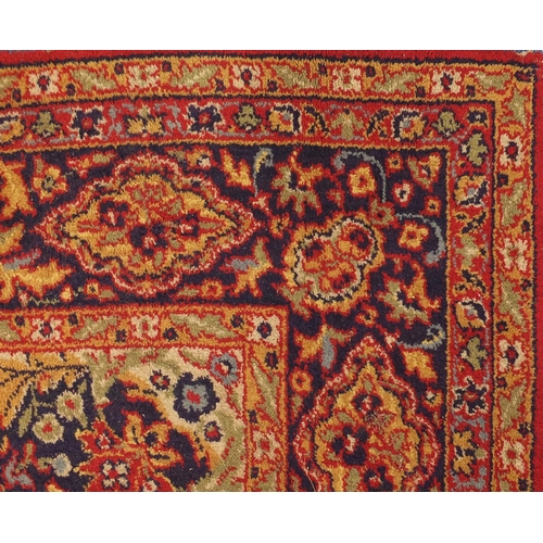 108 - Rectangular persian rug, the central field and corresponding borders having all over floral motifs p... 