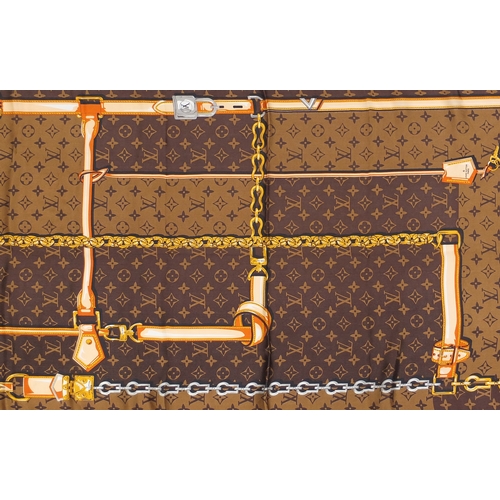 Sold at Auction: LOUIS VUITTON - TRUNK SILK SCARF - MONOGRAM LV