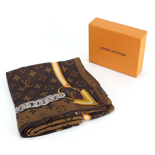 Sold at Auction: Louis Vuitton Silk Scarf