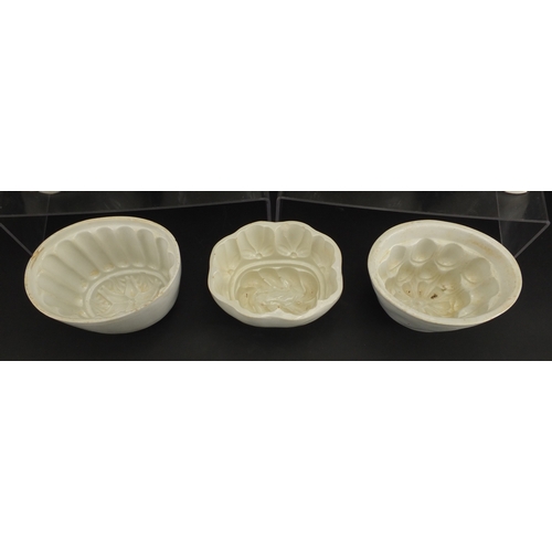 235 - Seven Victorian porcelain jelly moulds