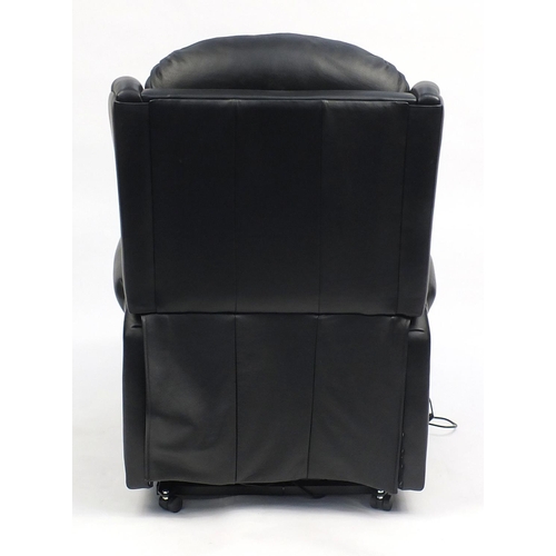 10 - Sherborne black leather electric reclining armchair