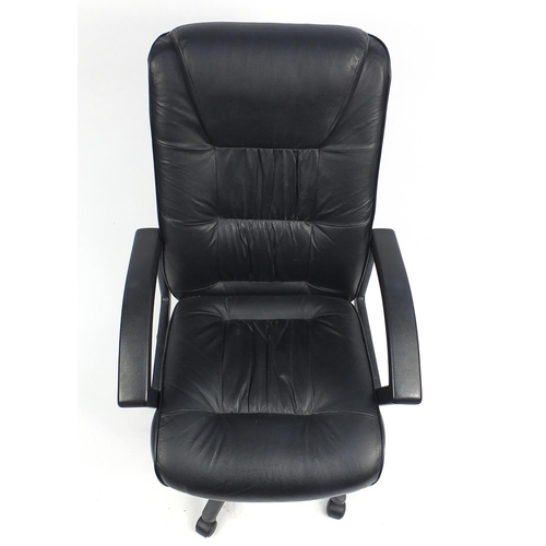 157 - Black leather effect directors chair