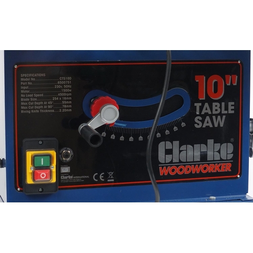 21 - Clarke woodworking 10inch table saw, model CTS10D