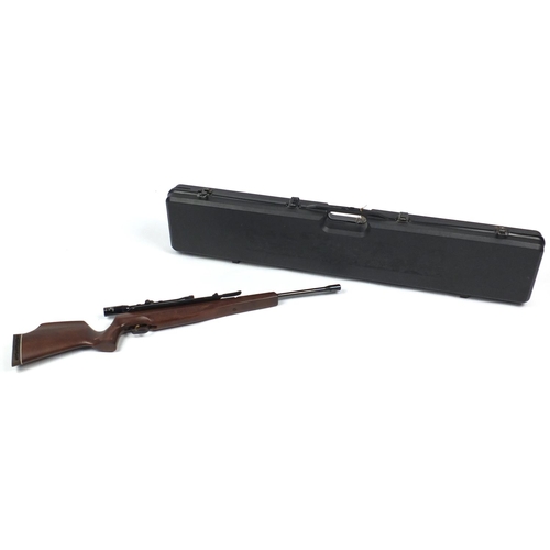 785 - Air Arms side lever air rifle with telescopic sight, housed in a case