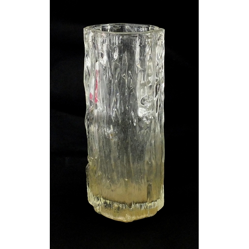 431 - Whitefriars style clear glass vase, 21cm high