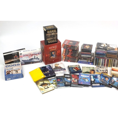 594 - Large selection of assorted DVD's and CD's including Inspector Morse box sets