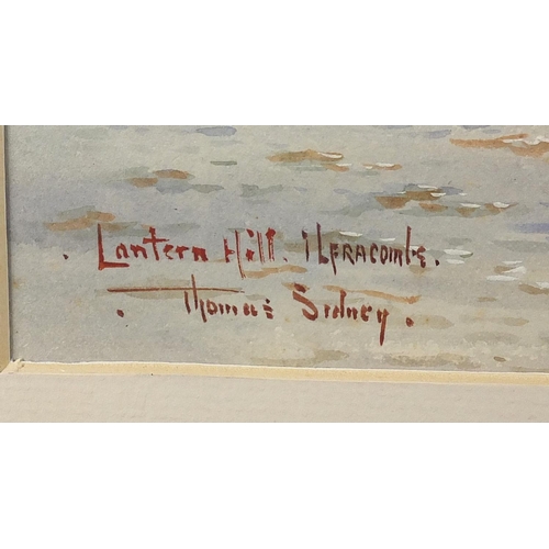 16 - Thomas Sydney - Lantern Hill, Ilfracombe coastal scene, watercolour, mounted and framed, 49.5cm x 30... 