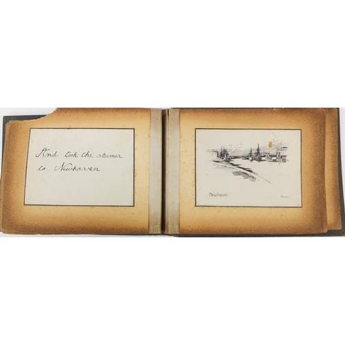 739 - 19th century hand drawn snap shot book by Tweeter, inscribed snap-shots or notes about my journey to... 