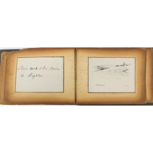 739 - 19th century hand drawn snap shot book by Tweeter, inscribed snap-shots or notes about my journey to... 