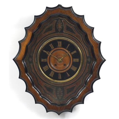 68 - American striking wall hanging clock, 62cm high