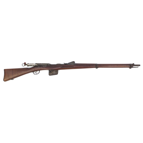 580 - Swiss Military interest Schmidt Rubin bolt action rifle, impressed 197006, 130cm in length (obsolete... 